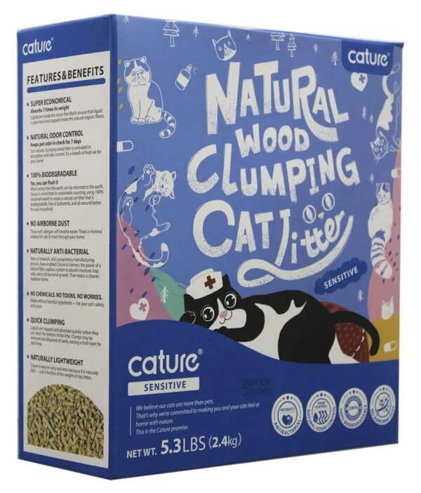 CATURE ANTI BACTERIAL WOOD CAT LITTER 6L (BLUE) - ACCESSORIES