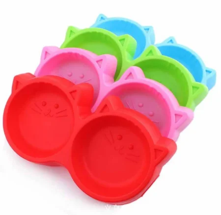Cat Shaped Double bowl - ACCESSORIES
