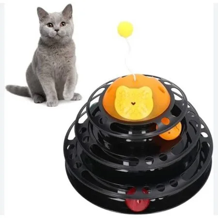Cat Turntable Ball Toy 4 Level Detachable Interactive Durable Kitten Tower - ACCESSORIES
